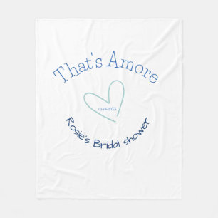 COBERTOR DE VELO CHUVA DE NOIVA THATS AMORE AZUL CORAÇÃO NOME DATA