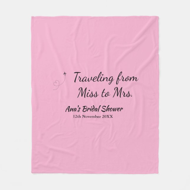 Cobertor De Velo Chuveiro de viagem adicionar nome data senhorita p (Frente)