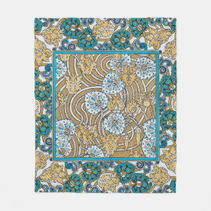 Cobertor De Velo ciclamen azul arte nova flor botânica