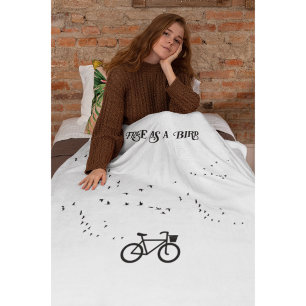 Cobertor De Velo Ciclismo da vida, livre como um pássaro personaliz