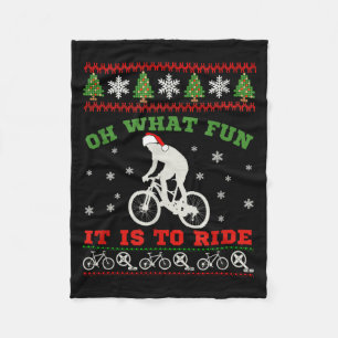 Cobertor De Velo Ciclista de Montanha, Oh Que Diversão Natal Camisa