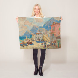 Cobertor De Velo Cidade Costeira na Espanha (Paisagem Espanhola Vin