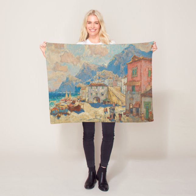 Cobertor De Velo Cidade Costeira na Espanha (Paisagem Espanhola Vin (In Situ)