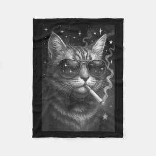 Cobertor De Velo Cigarro Gato Engraçado Fumar Gato Estúpido Bra
