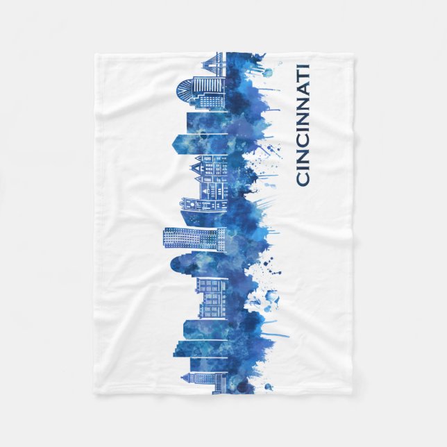 Cobertor De Velo Cincinnati USA Skyline Blue (Frente)