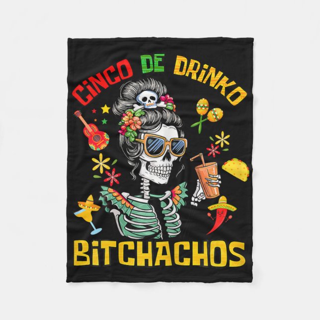 Cobertor De Velo Cinco De Drinko Achos Cinco De Mayo Bebendo (Frente)