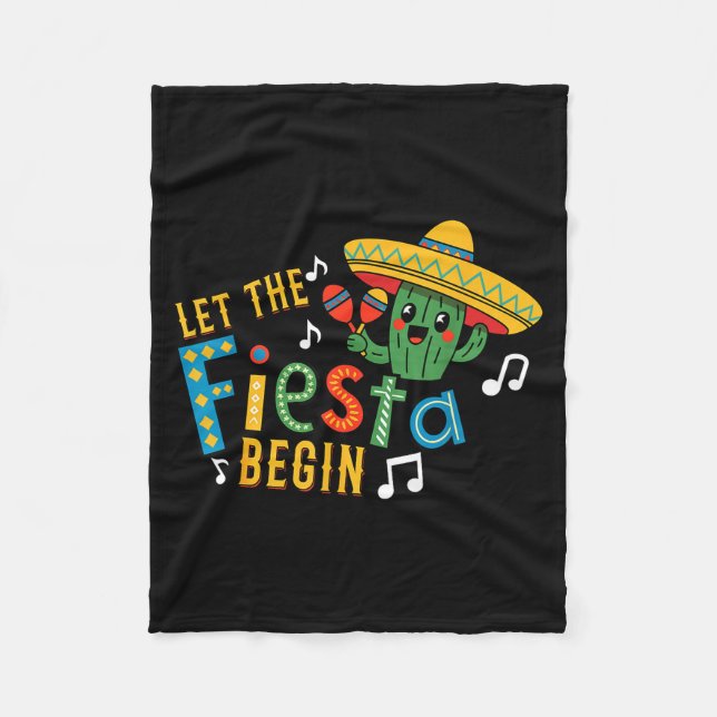 Cobertor De Velo Cinco de mayo let the fiesta begin funny mexicanCi (Frente)