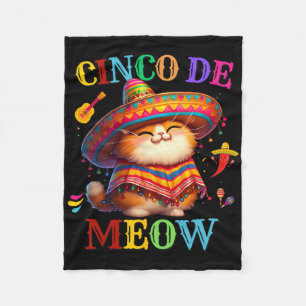Cobertor De Velo Cinco De Mayo Meow Cute Gato Amante Vamos Festa Me