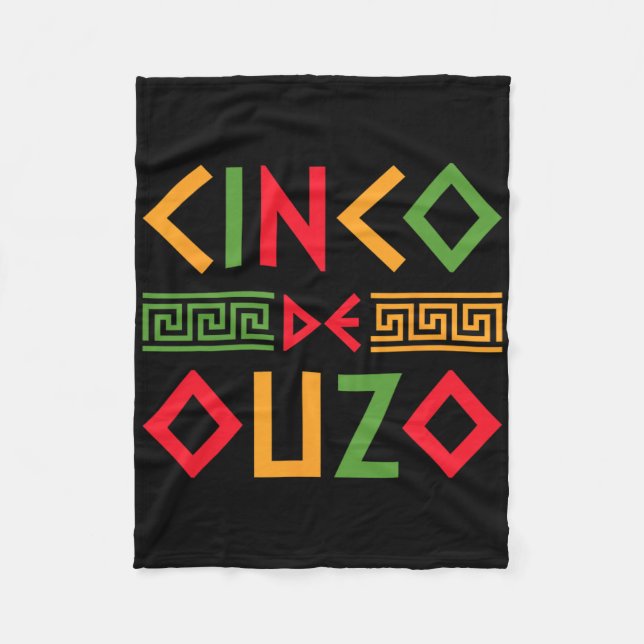 Cobertor De Velo Cinco De Ouzo Retro Divertido Grego Páscoa Cinco D (Frente)