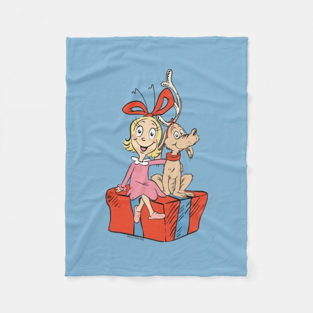 Cobertor De Velo Cindy Lou Who & Max | Presente de Natal (Frente)