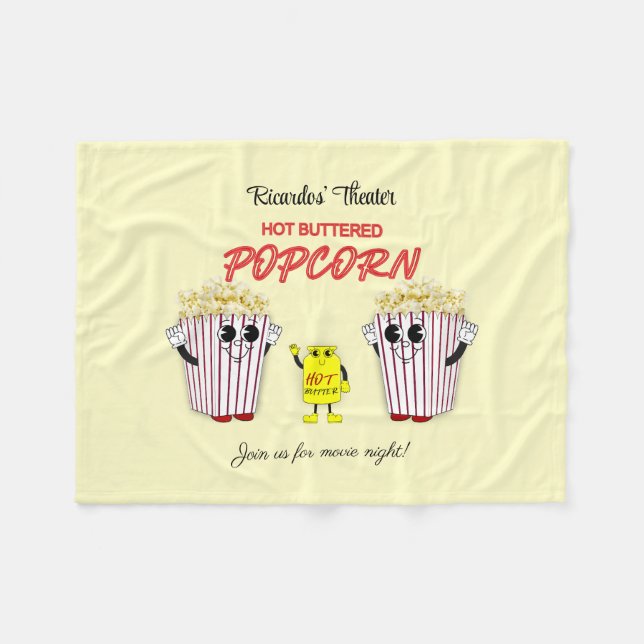 Cobertor De Velo Cinema Familiar com pipoca picada (Frente (Horizontal))