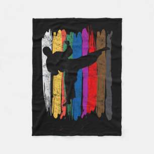 Cobertor De Velo Cinto de Taekwondo Silhueta Distressed Artes Marci