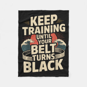Cobertor De Velo Cinto Preto de Jiu Jitsu Retro Vintage Continue Tr