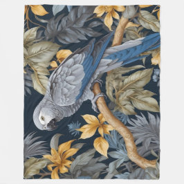 Cobertor De Velo Cinza Africana Folhas Tropicais