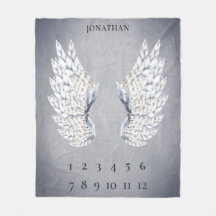 Cinza Azul Asas Anjos Mensais Marco