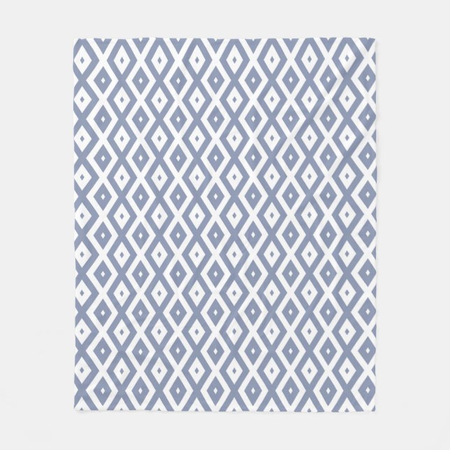 Cobertor De Velo Cinza azul e padrão de diamante branco (Frente)