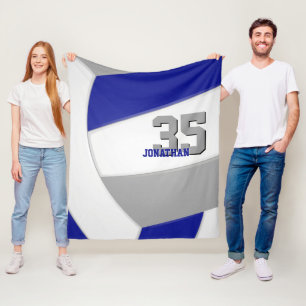 Cobertor De Velo cinza azul legal e voleibol branco gigante