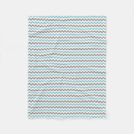 Cobertor De Velo Cinza Azul Moderno Chevron Fleece Blanket