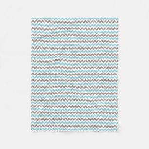 Cobertor De Velo Cinza Azul Moderno Chevron Fleece Blanket
