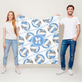 Cobertor De Velo cinza azul O campo de vôlei é meu lugar feliz