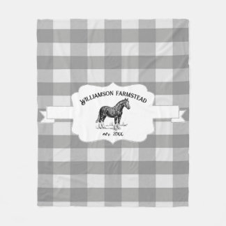 Cobertor De Velo Cinza Buffalo Xadrez Fazenda Blanket
