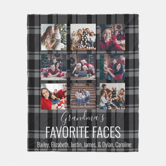 Cobertor De Velo Cinza Buffalo Xadrez Personalizada 9 Foto (Frente)