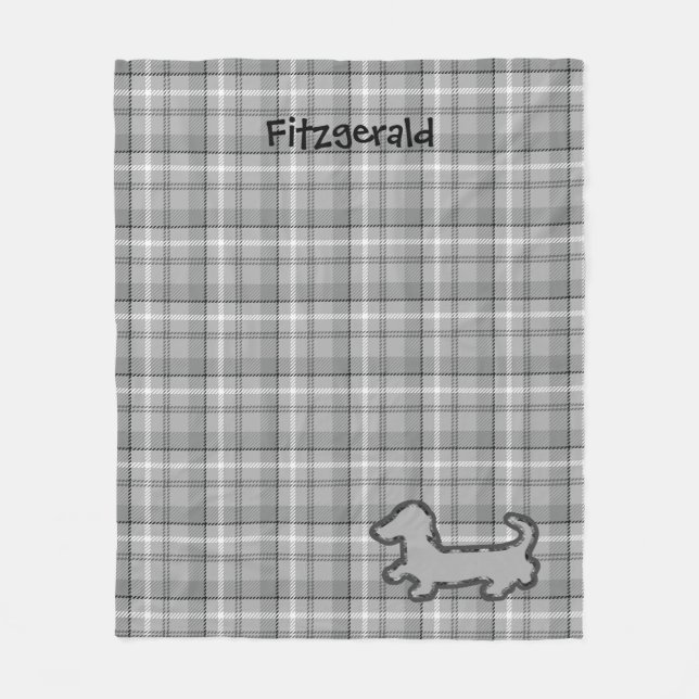 Cobertor De Velo Cinza Dachshund Fleece Blanket (Frente)