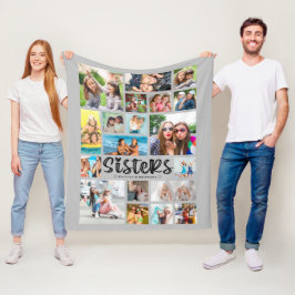 Cobertor De Velo Cinza de Colagem Fotográfica Moderna SISTERS 19