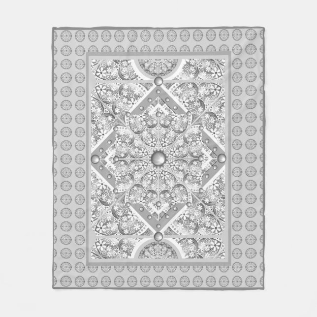 Cobertor De Velo Cinza de rendas cerâmicas (Frente)