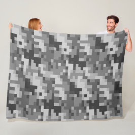 Cobertor De Velo Cinza Digital Camouflage Fleece Blanket