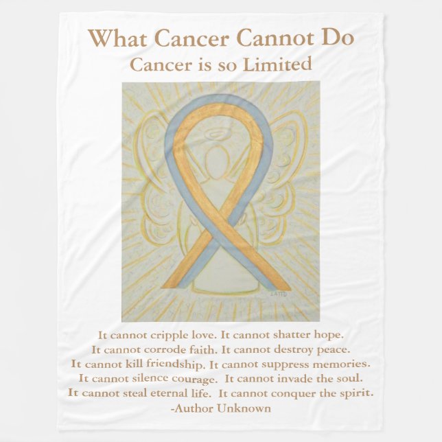 Cobertor De Velo Cinza e Dourada consciência Fita Anjo (Frente)