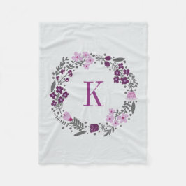Cobertor De Velo Cinza floral personalizado da grinalda & do Lilac