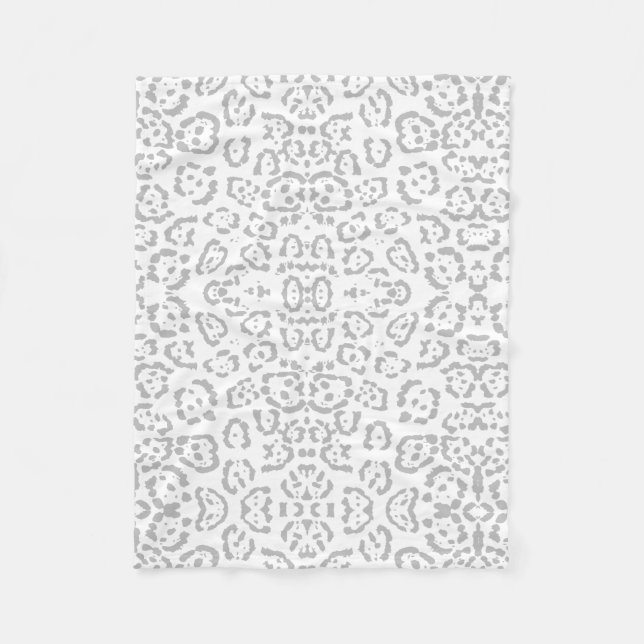 Cobertor De Velo Cinza, Leopardo, Impressão Animal (Frente)