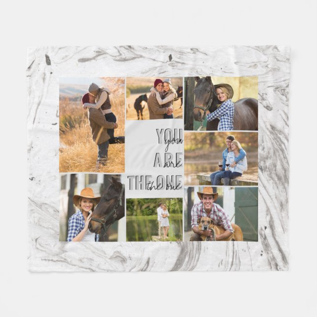 Cobertor De Velo Cinza Marble Você é a Colagem One 7 Photo (Frente (Horizontal))