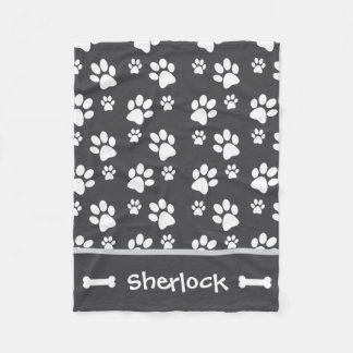 Cobertor De Velo Cinza Personalizada - Dog Blanket Puppy Gift