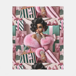 Cobertor De Velo Cinza Rosa E Verde