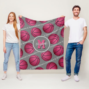 Cobertor De Velo cinza rosa quadra branca de basquete meu lugar fel