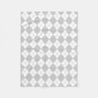 Cobertor De Velo Cinzas e Argyle Branco