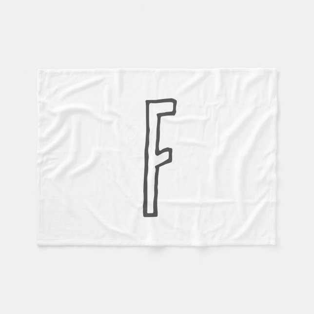 Cobertor De Velo Cinzas e Letra Branca Inicial Monograma Simples (Frente (Horizontal))