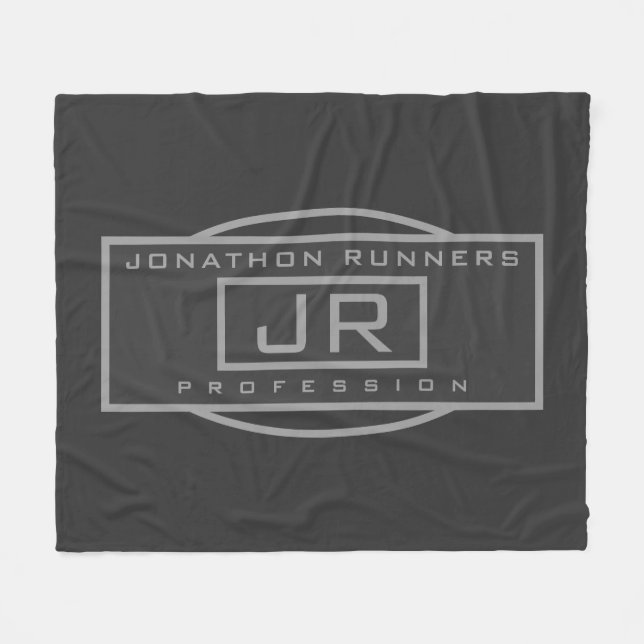 Cobertor De Velo Cinzas geométricas esportivas masculinas e cinzas  (Frente (Horizontal))