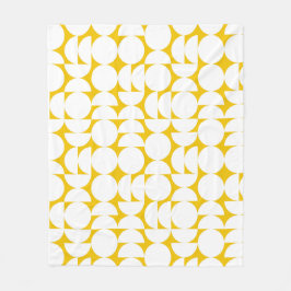 Cobertor De Velo Círculos de Bauhaus Amarelos e Brancos