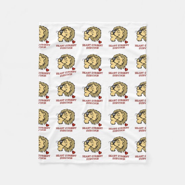 Cobertor De Velo Cirurgia cardíaca Leão Sobrevivente (Frente)