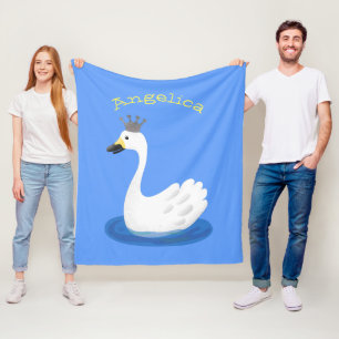 Cobertor De Velo Cisne branco bonito com desenho animado