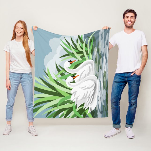 Cobertor De Velo Cisnes sobre a água (In Situ)