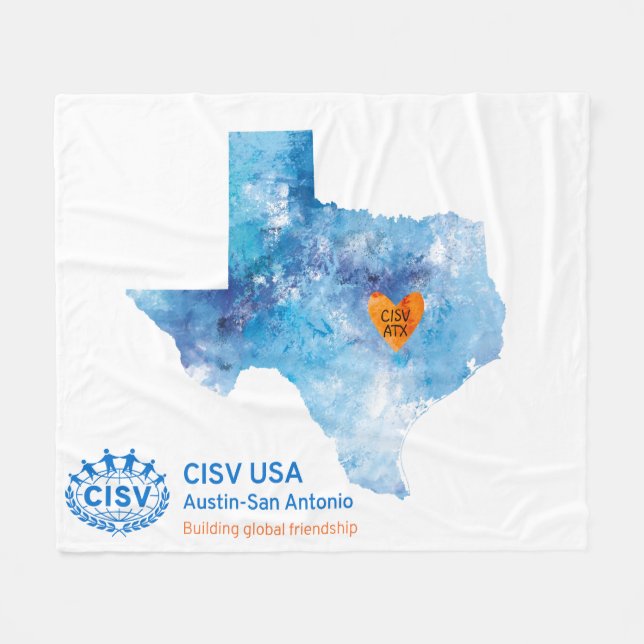 Cobertor De Velo CISV Austin Heart do Texas Blanket (Frente (Horizontal))