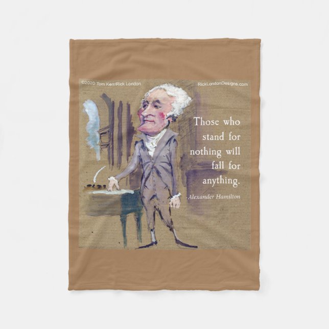 Cobertor De Velo Citação "Defenda Algo" de Alexander Hamilton (Frente)