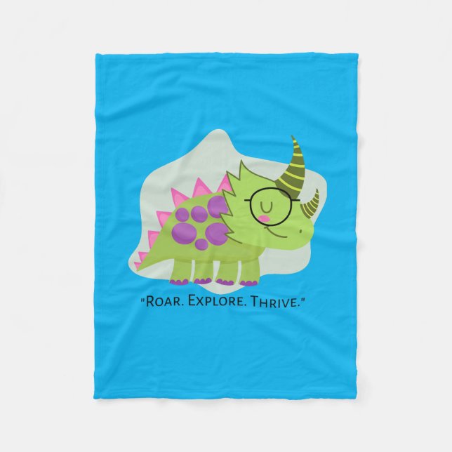 COBERTOR DE VELO CITAÇÃO DO DINOSSAUR ERA CARTOON (Frente)