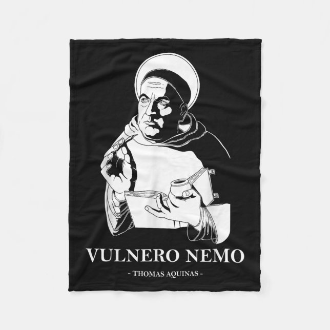 Cobertor De Velo Citação do Santo Católico Vulnero Nemo Thomas Aqui (Frente)