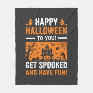 Cobertor De Velo Citação Feliz Halloween Casa Assombrada Assustador