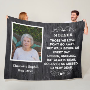 Cobertor De Velo citação memorial para a foto personalizada da mãe 